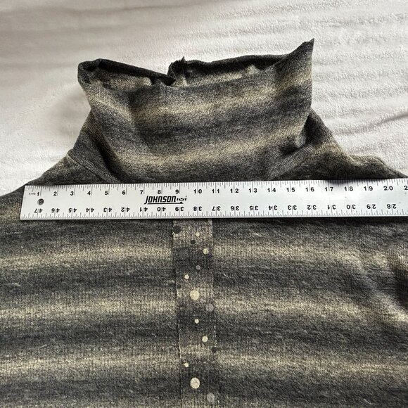 Gershon Bram Womens Striped Knit Poncho Pullover Sweater Cowl Neck Small Gray - Picture 6 of 8